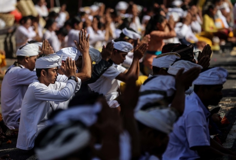 Perayaan ibadah Nyepi di Bali | Foto: KOMPAS.com/Gary Lotulung