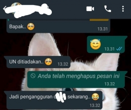 Tangkapan layar Whatsapp pribadi.