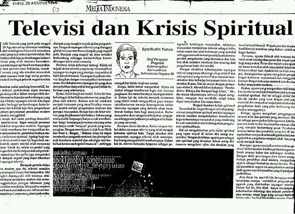 Sumber: Media Indonesia - Opini 26 Agustus 1995
