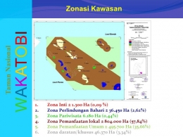 Gambar 1. Peta Zonasi Kondisi Taman Nasional Wakatobi | Sumber gambar: Andi, 2012