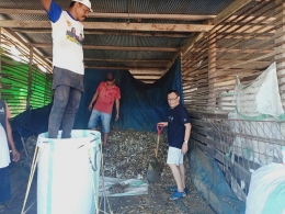 Proses pengemasan ikan kering, sebelum diangkut ke Surabaya | Dok. pribadi