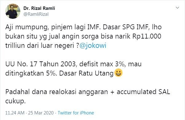 sumber gambar: akun Twitter Rizal Ramli.