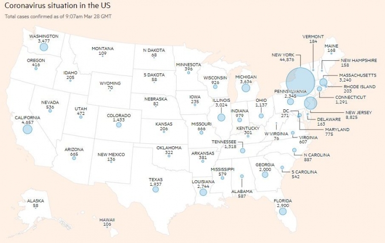 COVID-19 di USA | ft.com/coronavirus-latest