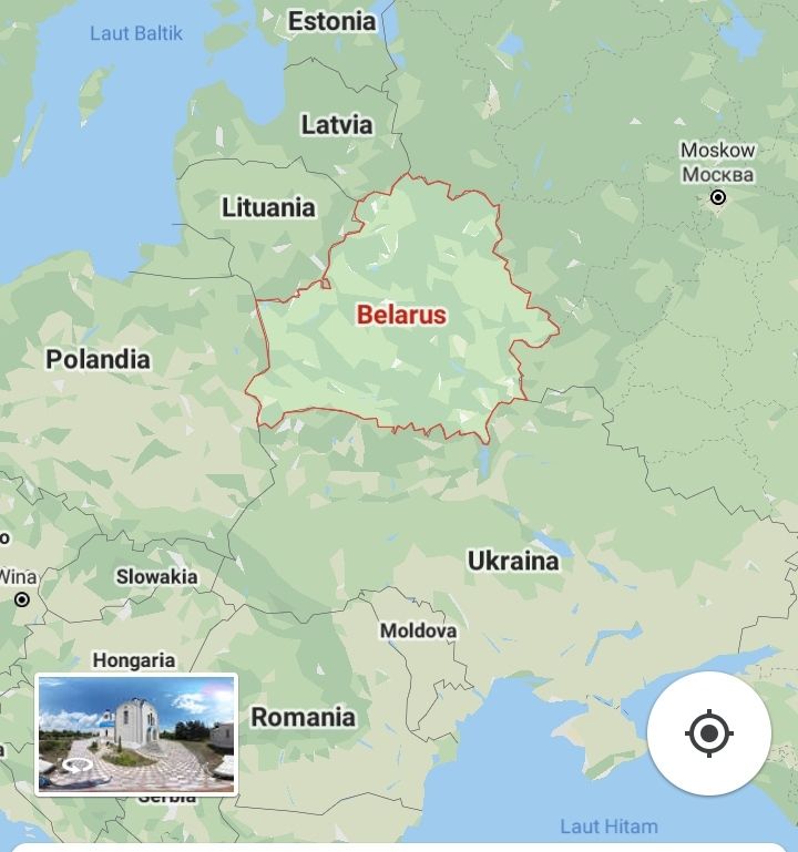 Peta letak negara Belarus. via tangkapan google maps