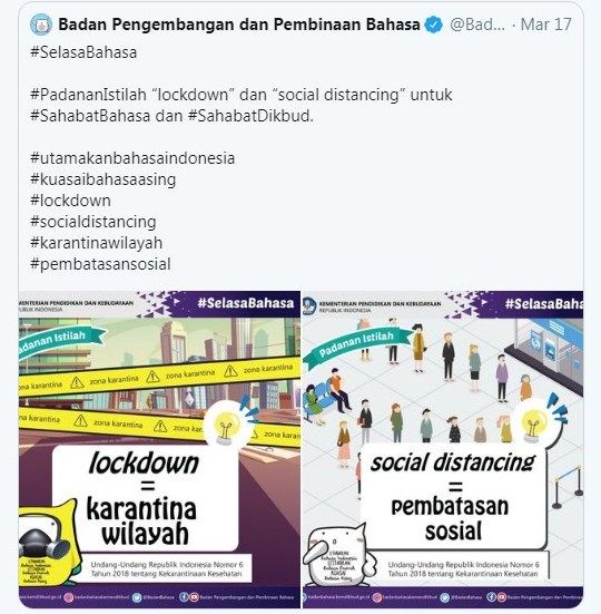 sumber gambar: akun Twitter Badan Pengembangan dan Pembinaan Bahasa.