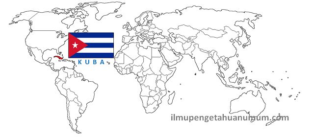 Peta dunia dan letak negara Kuba. Sumber gambar: Ilmupengetahuanumum