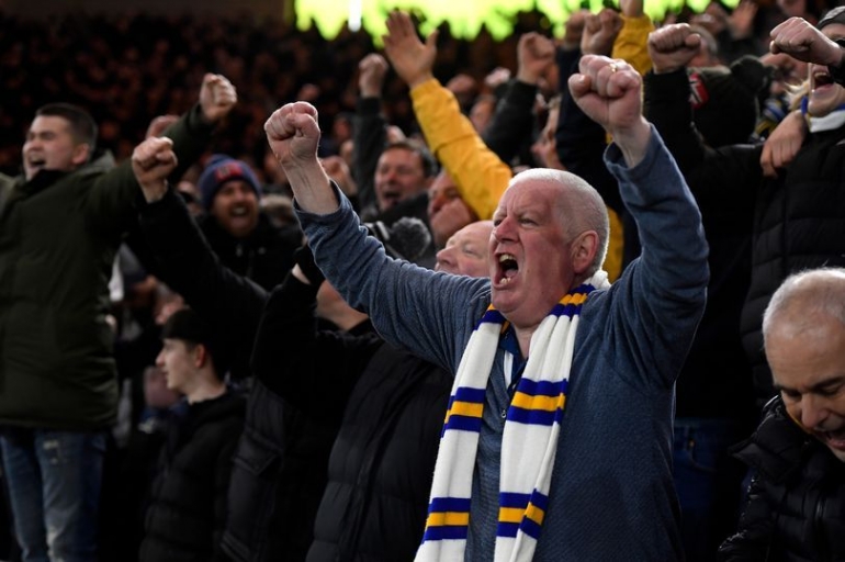 Supporter Leeds United merayakan kemenangan atas Middlesbrough pada bulan Februari lalu (Foto: Getty Images)