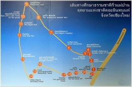 Peta Kew Mae Pan Trail dengan 21 titik perhentian | Sumber: ChiangMaiTraveller