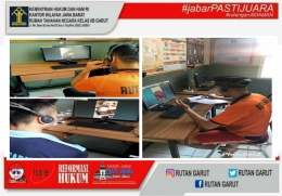 Tahanan dan Narapidana (WBP) sedang menggunakan layanan kunjungan Video Call | dok. Rutan Garut