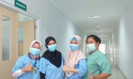 Para tenaga medis COVID-19 usia bertugas di RSUD Marsidi Judono Belitung (dokpri)