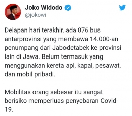 (Gambar : Screen capture Twitter @Jokowi 3:29 PM Mar 30, 2020)