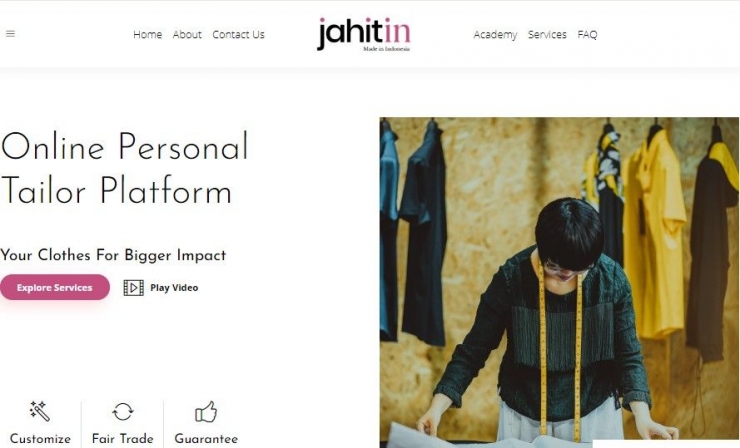 Start-up yang dikembangkan Asri | jahitin.com