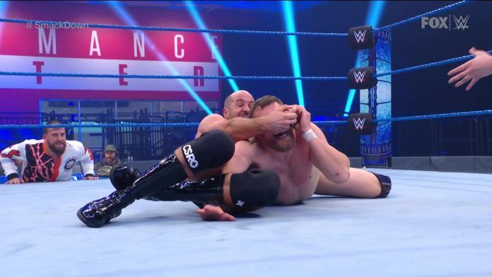 Pertandingan antara Cesaro vs Daniel Bryan saat acara mingguan SmackDown di WWE Performance Centre