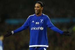 Ronaldinho, foto Paul Ellis/AFP dipublikasikan kompas.com