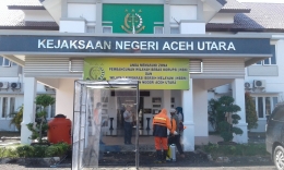 Penyemprotan di Kantor Kehaksaan Aceh Utara (Dok RAC)