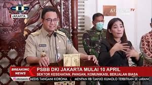 Pengumuman PSBB DKI Jakarta oleh Gubernur Anies Baswedan/Sumber: tribunnews.com