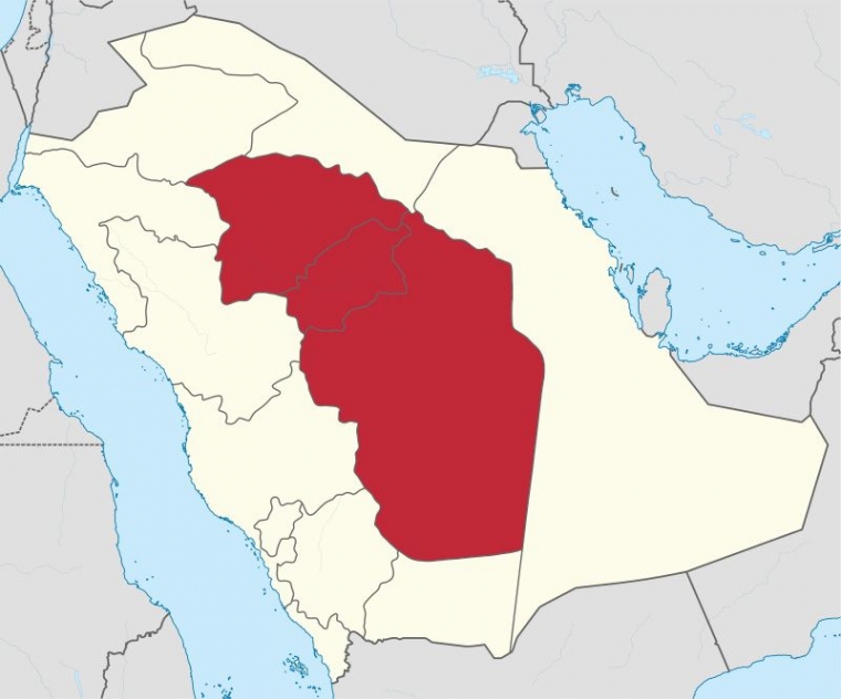 wilayah dataran tinggi Najd di jazirah Arab (sumber: wikipedia.org)