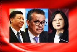 Presiden Taiwan Tsai Ing-wen (kanan) menolak tuduhan Ketua WHO Tedros (tengah) yang dinilai banyak pihak terlalu dekat dengan China (doc.Trendsmap/ed.Wahyuni)