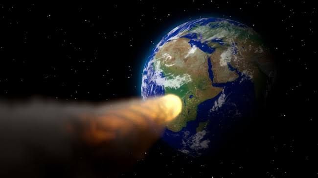 Ilustrasi asteroid menabrak bumi sumbar gambar dualdove.com 