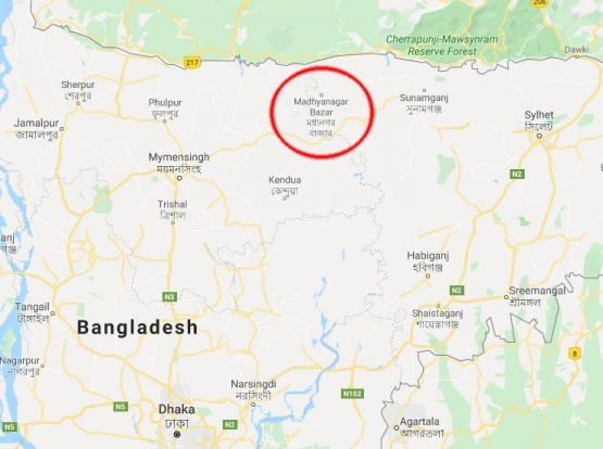 Letak wilayah Madyanagar Bazar di Bangladesh (Dokpri)