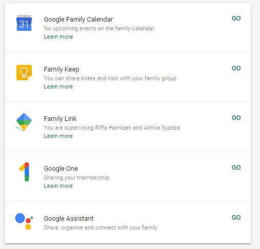 tangkapan layar Google Family Link