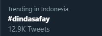 Dinda Shafay menjadi trending di Twitter (15/04)