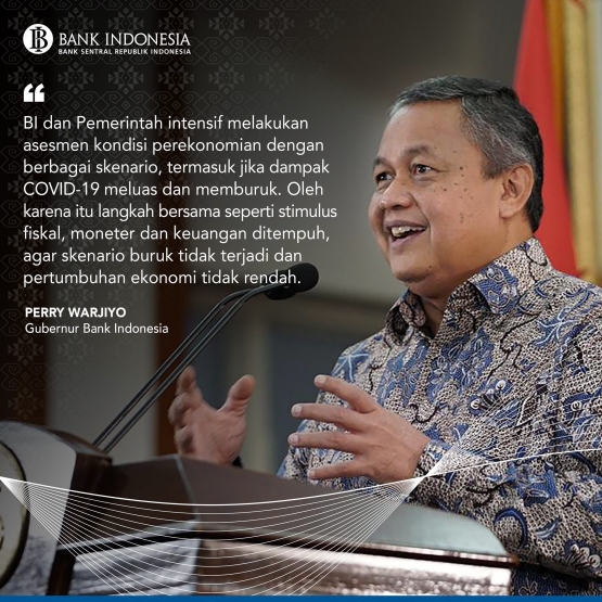 Bank Indonesia mengeluarkan berbagai bauran kebijakan dalam mitigasi dampak Pandemi Covid-19 (sumber: facebook.com/BankIndonesiaOfficial)