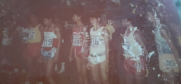 Start cabang atletik nomor jalan cepat 20 km PON XI tshun 1985 di Parkir Timur Senayan yang saya ikuti(dokpri)