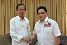 Presiden Joko Widodo dan Erick Thohir.Foto :(Agus Suparto/Fotografer Kepresidenan)