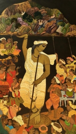 Govardhan 3 painting by Siddharth Shingade (sumber: Artzolo.com)