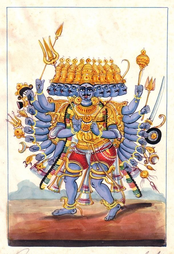 Rahwana dalam wujud sebagai Prabu Dasamuka. | sumber: harekrsna.com