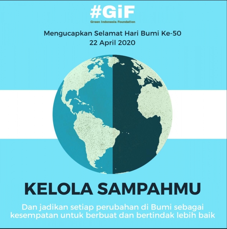 Ilustrasi: GiF mengucapkan Selamat Hari Bumi Ke-50 Tahun 2020 (22/4). Sumber: Dokpri | ASRUL HOESEIN