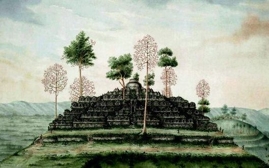 Borobudur 1814, Lukisan Cornelius  (Kemdikbud.go.id)