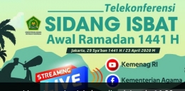 Ilustrasi: Persiapan telekonferensi Sidang Isbat Ramadan 2020 (23/4). Sumber: Tangkapan Video | KEMENAG RI