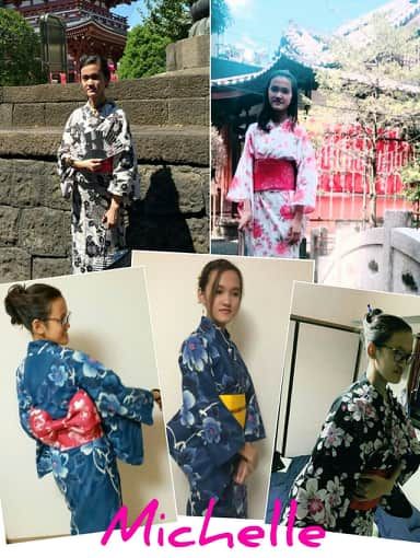 Berbagai gaya Michelle, memakai Yukata, untuk beberapa even disana|Dokumentasi pribadi