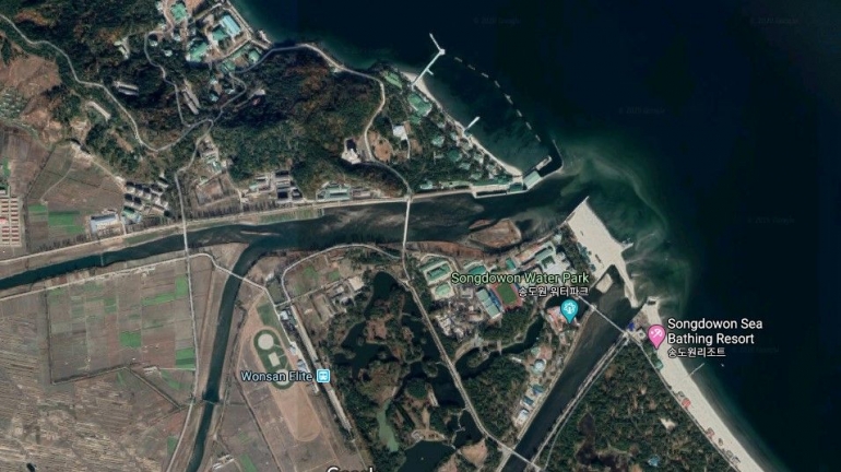 Foto capture dari Google map lokasi komplek Wunsan di bagian atas sungai. Capture dari Google pada 25 April 2020 pukul 23.15 WIB. Dok. Penulis