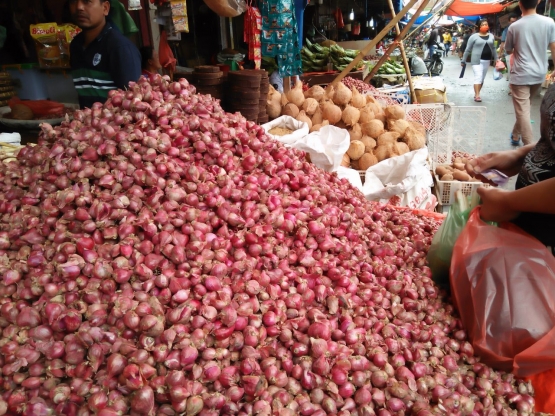 Salah satu sudut Pusat Pasar Kabanjahe yang menjual aneka sayuran (Dokpri)