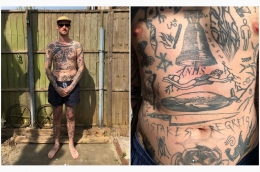 Chris Woodhead yang mentatto dirinya satu tatto per hari selama masa lockdown. sumber foto: BBC.com