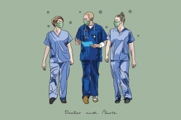Ilustrasi tenaga medis di tengah pandemi covid-19 ini. (sumber: Shutterstock via kompas.com)