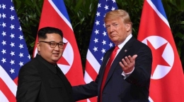 Pimpinan Korea Utara Kim Jong Un dan Presiden Amerika Serikat Donald Trump (suaranews.com)