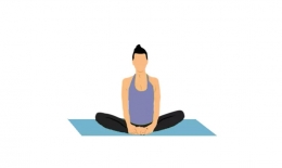 Ilustrasi : Badha Konasana 2 (sumber: Aplikasi Yoga Workout)