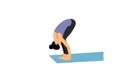 Ilustrasi : Uttanasana (sumber: aplikasi yoga workout)