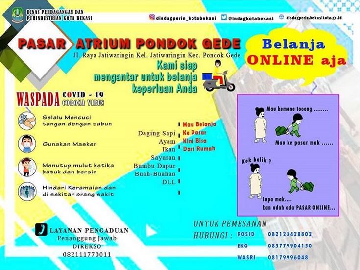 Layanan belanja online di Pasar Atrium Pondok Gede (Disdagperin Kota Bekasi).