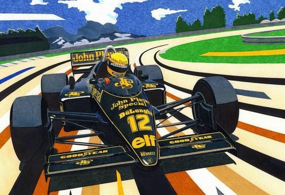 etsy.com|Senna dengan Lotus 98T di tahun 1986