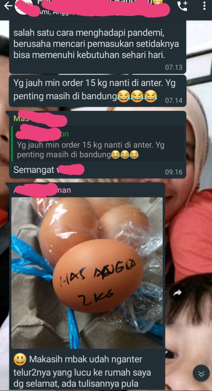 Tangkapan layar percakapan di grup