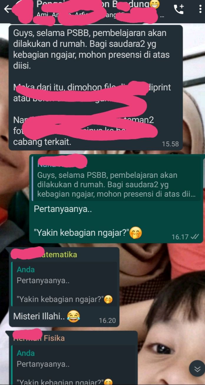 Contoh percakapan seru di grup. Dokpri