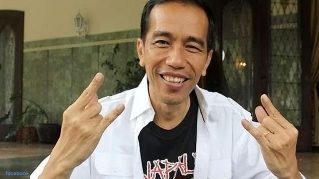 Ilustrasi Jokowi pada Konser Musik Metallicca