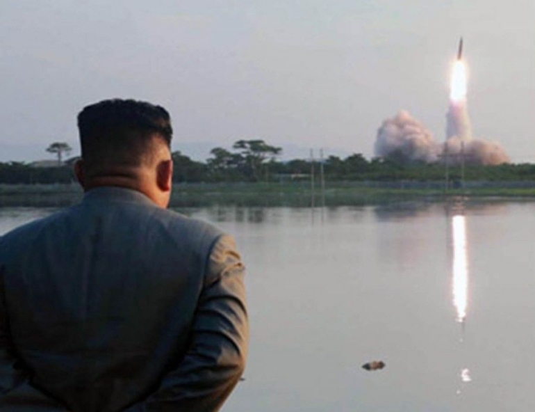 North Korean leader Kim Jong Un watches a missile launch in this undated photo released by the Korean Central News Agency, Friday, July 26, 2019. KCNA
