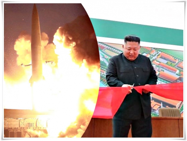 Kim Jong Un muncul kembali dalam seremoni selesainya pembangunan pabrik pupuk fosfat di Sunchon yang diduga juga merupakan bagian dari program nuklir Korut (doc.BBC, nationalinterest.org/ed.Wahyuni)