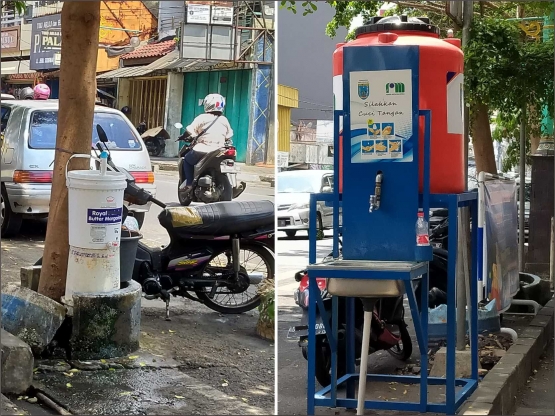 Tempat cuci tangan di sekitar pasar Salatiga, foto: dokpri
